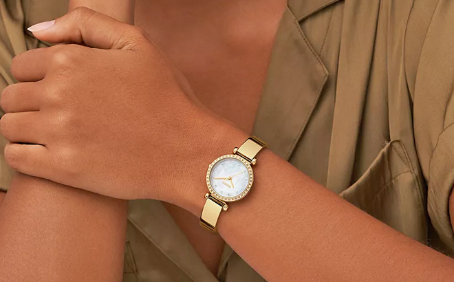 A Person Wearing a Fossil Tillie Mini Watch