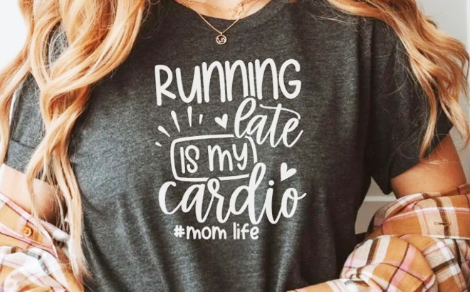 A Person Wearing a Running Late Tee