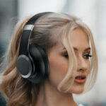 A Person Wearing the Hybrid Noise Cancelling Headphones