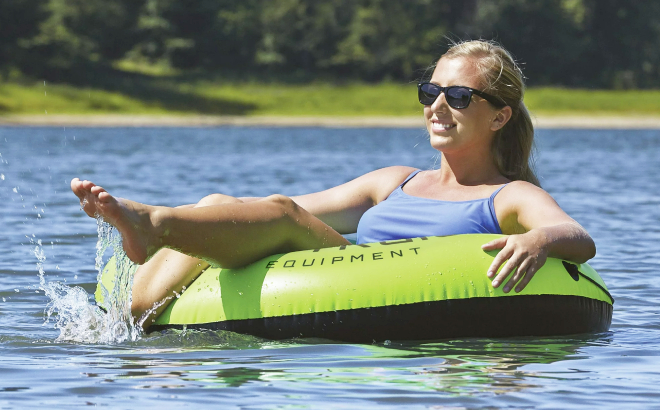 A Person on an Ozark Trail Green River Tube Float