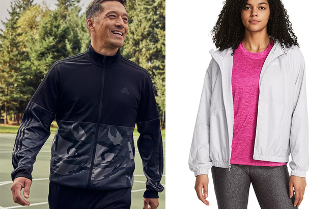Adidas Mens Essentials Camo Tricot Track Jacket