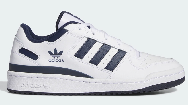 Adidas Mens Forum Low Shoes In Blue Stripes