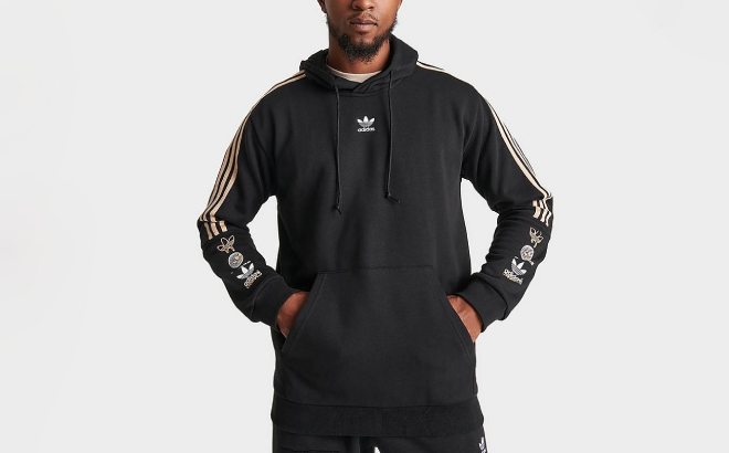 Adidas Mens Sticker Pullover Hoodie