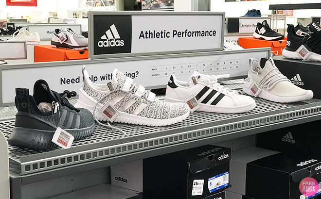 Adidas Shoes on a Rack inside a Store