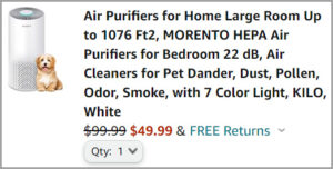 Air Purifier at Checkout