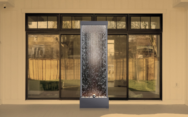 Alpine Corporation Mirror Waterfall Fountain with Stones and Lights