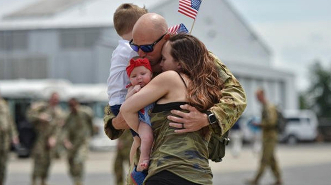 An American Miltary member with his family