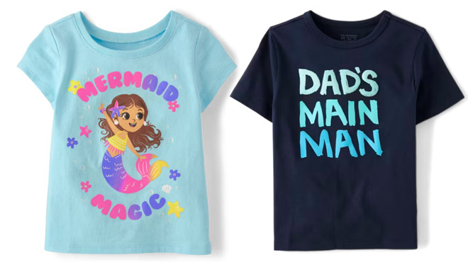 Baby And Toddler Girls Mermaid Magic Graphic Tee and Dads Tee