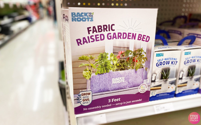 Back to The Roots Fabric Raised Garden Bed Planter on Shelf