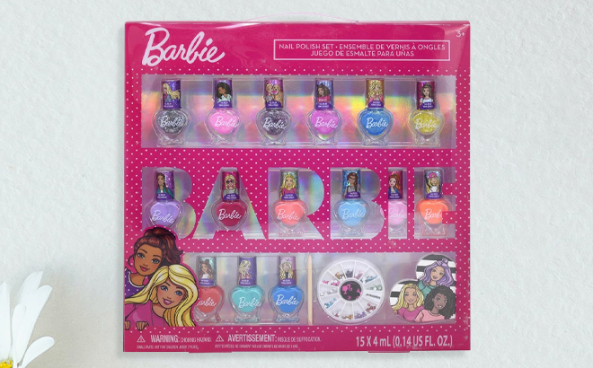 Barbie 18 Piece Kids Nail Polish Set