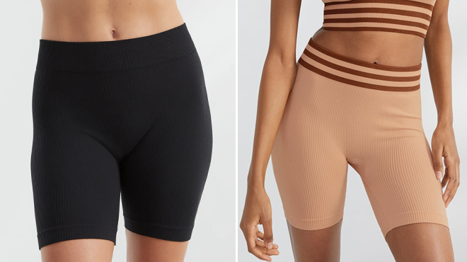 Bare Ribbed Seamless Bike Shorts