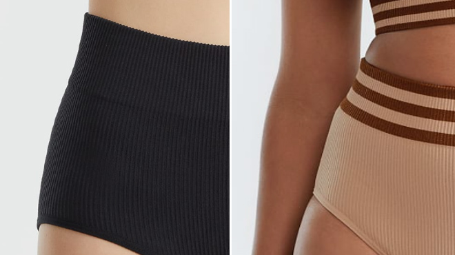 Bare Ribbed Seamless High Waist Briefs