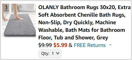 Bathroom Rug Checkout