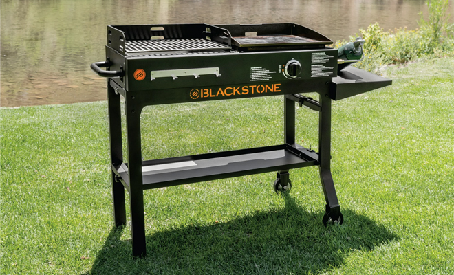 Blackstone Duo 17 Inch Propane Griddle and Charcoal Grill Combo