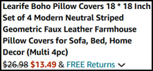 Boho Pillow Covers Order Summary