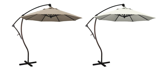 California 9 ft Cantilever Umbrellas in Canvas and Taupe Colors
