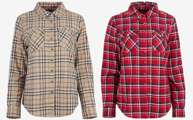 Canada Weather Gear Womens Flannel Shirts