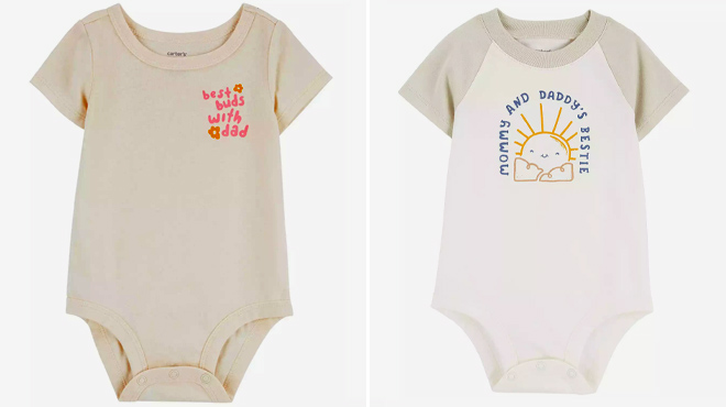 Carters Baby Girls Best Buds With Dad and Mommy And Daddys Bestie Bodysuits