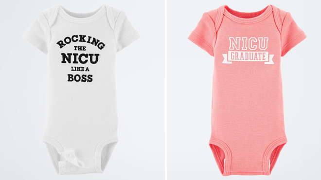 Carters Baby Preemie NICU Bodysuit and Baby Preemie NICU Grad Bodysuit