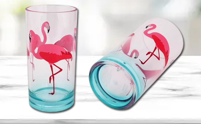 Celebrate Together Summer Flamingo Plastic Highball Glass