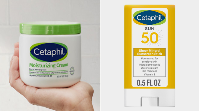 Cetaphil Moisturizing Cream and Sheer Mineral Sunscreen