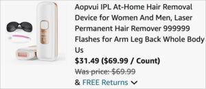 Checkout page of IPL Laser Hair Remover