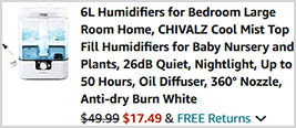 Chivalz Cool Mist Top Fill Humidifier Screenshot