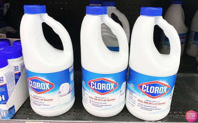 Clorox Bleach Bottles on a Shelf