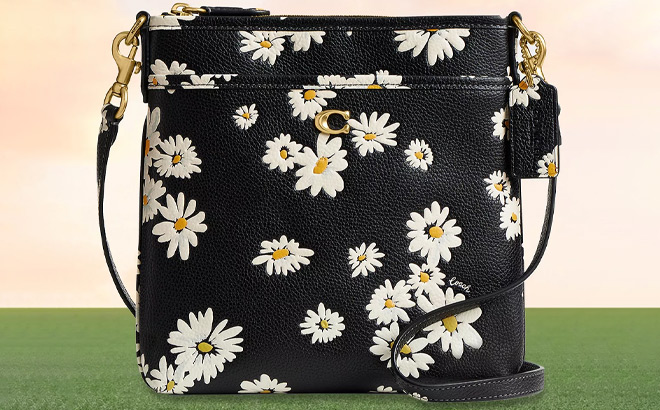 Coach Kitt Floral Print Leather Messenger Crossbody