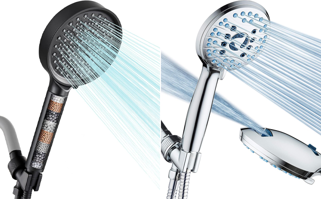 Cobbe Filtered Shower Head and AquaCare High Pressure 8 mode Handheld Shower Head