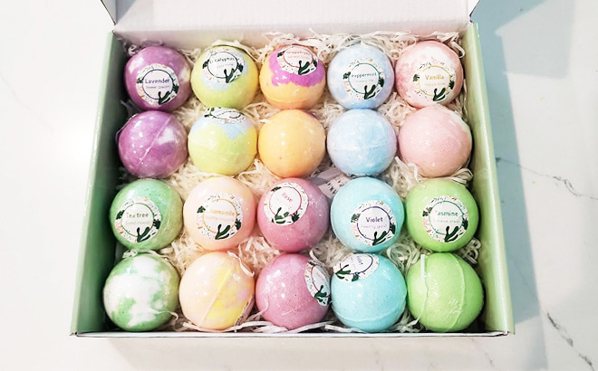 Colorful Bath Bombs in a Box