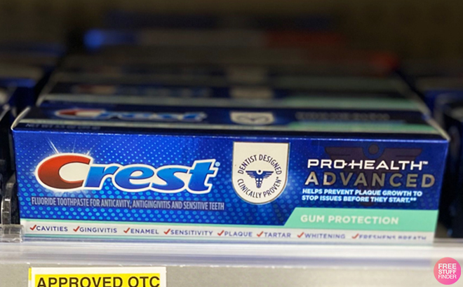 Crest Pro Health Advanced Gum Protection Toothpaste on a Shelf