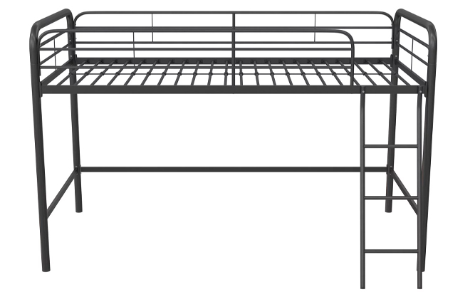 DHP Jett Junior Twin Metal Loft Bed Frame in Black