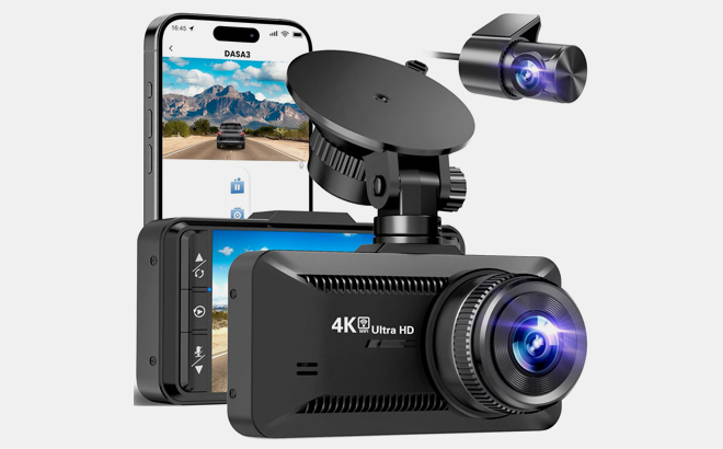 Dash Cam Front Rear 4K1080P Dash Camera for Cars Build in WIFI Full HD Dash Cam with APP Control