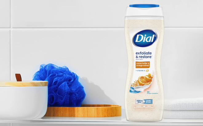 Dial Body Wash in the Bathroom