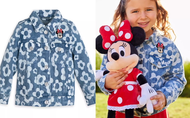 Disney Baby Minnie Mouse Floral Denim Jacket