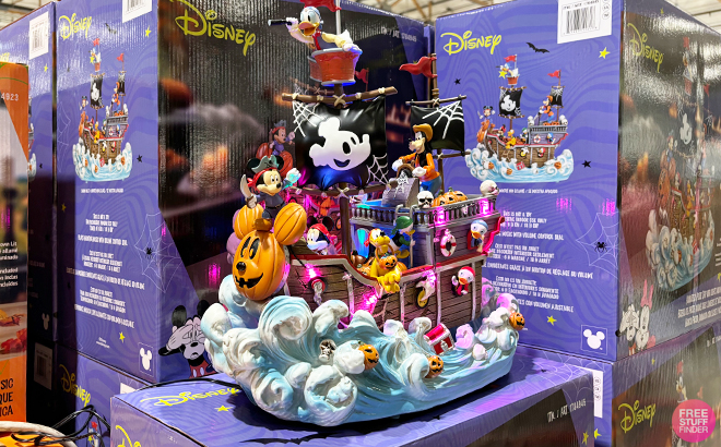 Disney Halloween Animated Pirate Ship with Lights Music on Boxes at Costco