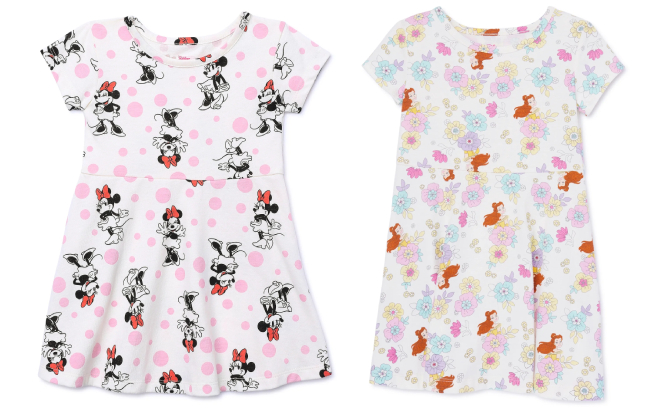 Disney Minnie and Princess Belle Toddler Girls Print Skater Dresses