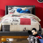 Disneys Mickey Mouse Quilt Set on the Bed