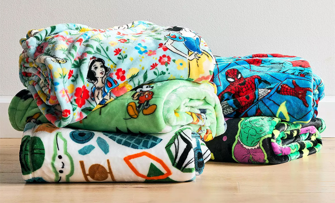 Disneys Oversized Supersoft Printed Plush Throw by The Big One in Many Patterns