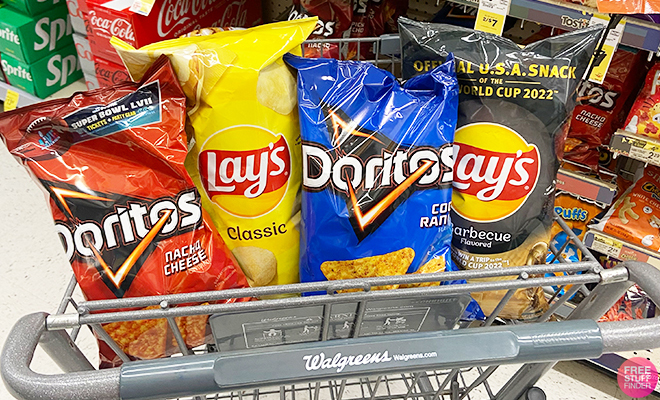 Doritos and Lays Chips in a Cart at Walgreens