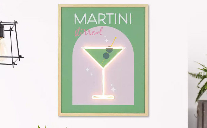 Drinks Martini LED Framed Art