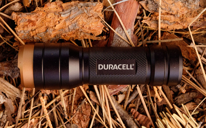 Duracell LED Flashlight on Ground