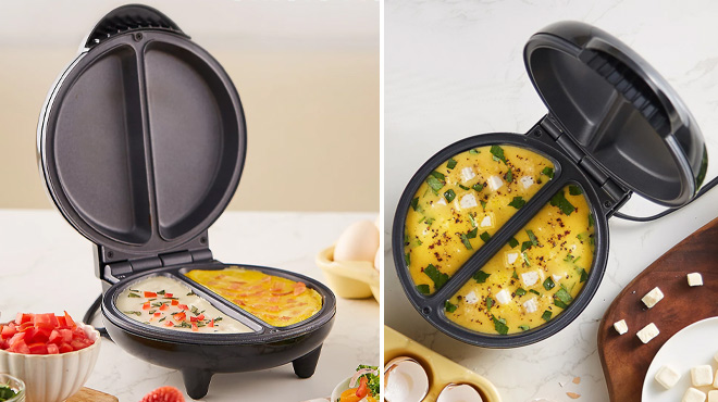 Elite Cuisine Non-Stick Dual Omelet & Frittata Maker