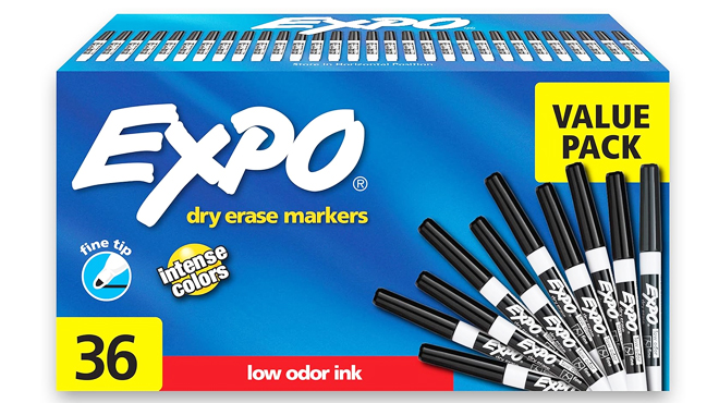 Expo Fine Tip Dry Erase Markers Black 36 Count