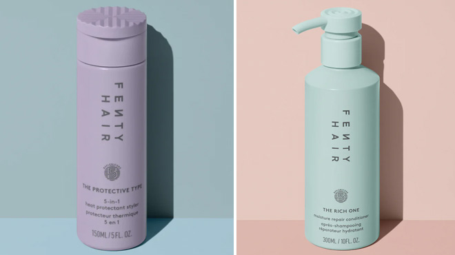 Fenty Beauty The Protective Type Heat Protectant Styler and The Rich One Moisture Repair Conditioner