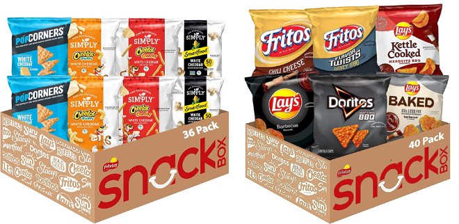 Frito Lay White Cheddar Snacks Favorites Variety Pack and Frito Lay Backyard Barbecue Mix Variety Pack