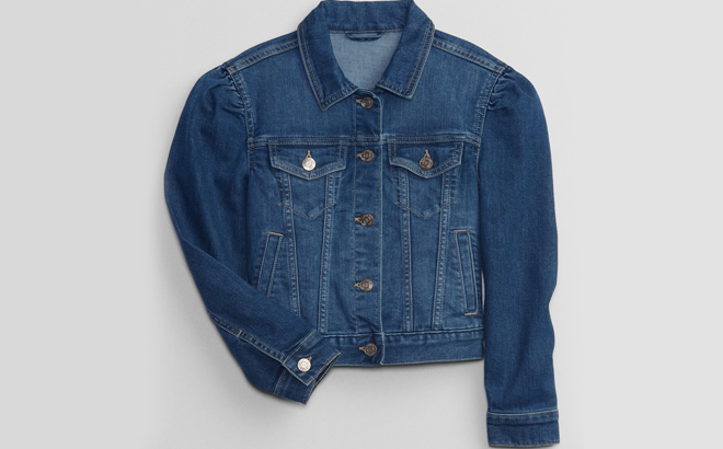 GAP Factory Puff Sleeve Icon Denim Jacket