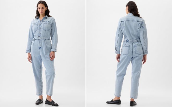 Gap Belted Denim Jumpsuit