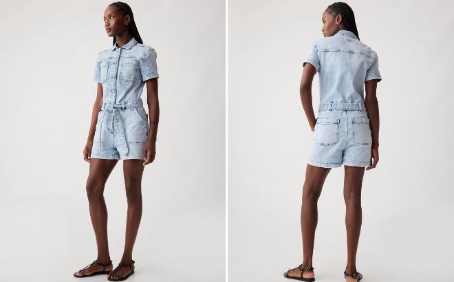 Gap Belted Denim Romper